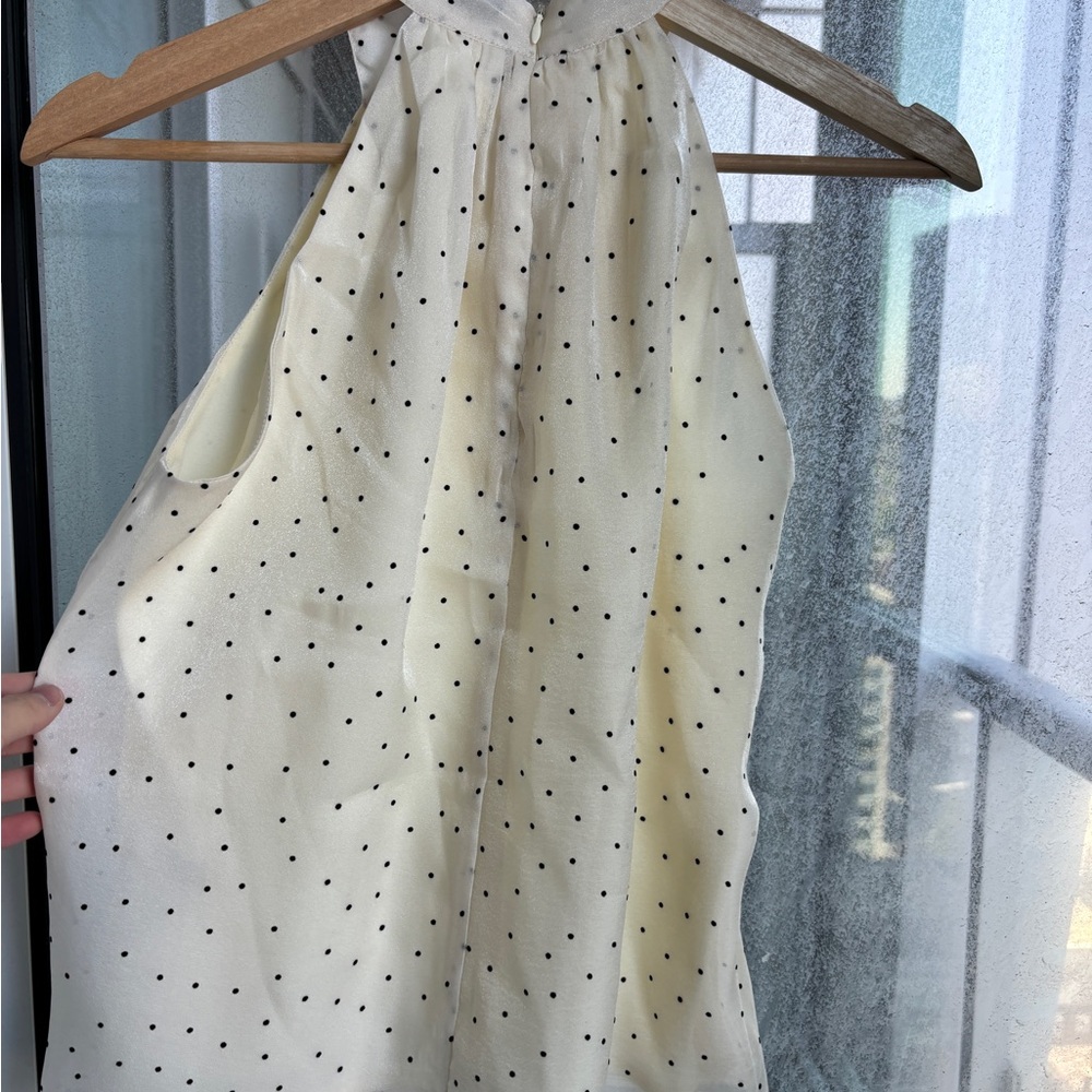 Polka Dot Halter Top with Bow - Picture 2 of 2